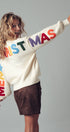 Urban Daizy Rainbow Graphic Lettering Oversized Knit Sweater Cream Knit Sweater - Women's (UDZ-TP-00814) – alternate view 5
