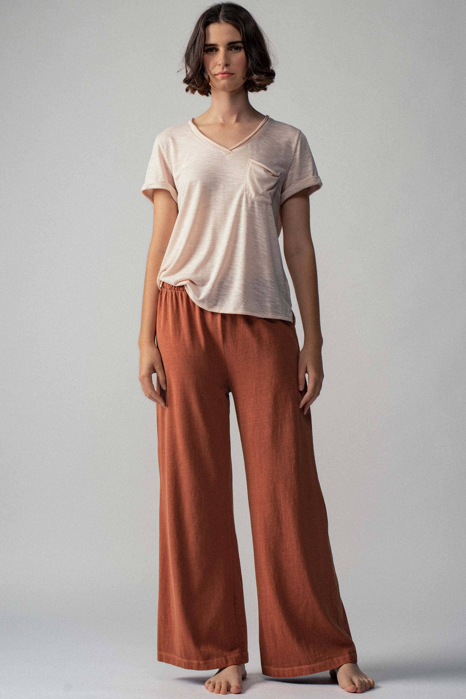 Vintage Wash Cotton Flare Yoga Pants