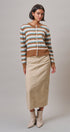 Lace Trim Striped Cardigan Coastal Grandma Preppy for Women in BROWN BLUE - Women's Cardigans & Shrugs | Urban Daizy