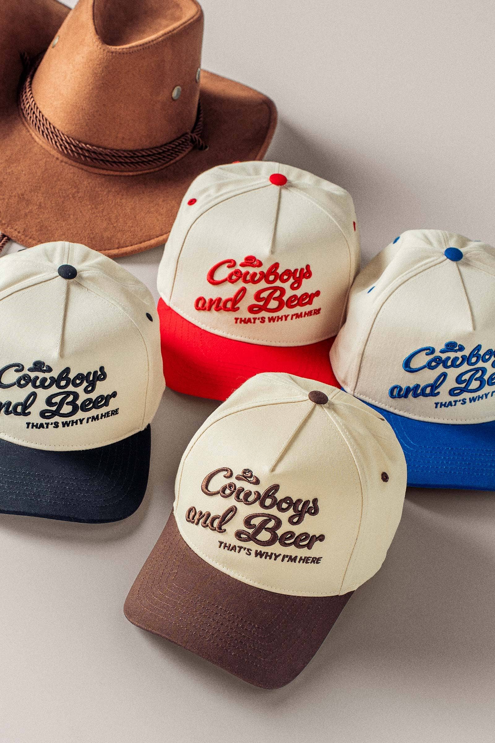Cowboys and Beer Embroidered Trucker Cap
