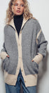 Urban Daizy Contrast Trim Collared Sweater Cardigan Brown Cardigan - Women's (UDZ-TP-00814) – alternate view 3