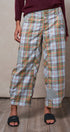 Plaid Barrel Pants Patchwork Western Boho Wide Trousers in GREY - Women's Casual Pants | Urban Daizy