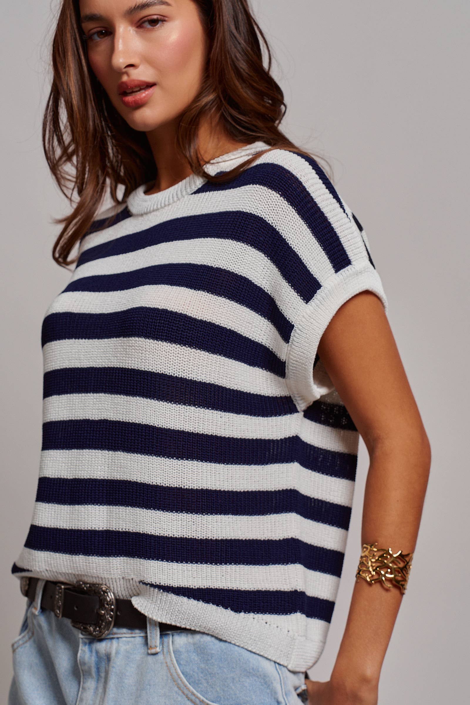 Boxy Fit Viscose Knit Top
