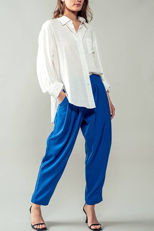 Urban Daizy Elegant High Waist Pleated Wide Leg Spring Pants Green Pants - Women's (UDZ-PT-00043) – alternate view 14