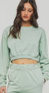 Urban Daizy Mineral Wash Mock Neck Crop Sweatshirt Black Sweatshirt - Women's (UDZ-KN-00191) – alternate view 21