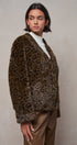 Leopard Print Faux Fur V-Neck Jacket in BROWN - Women's Jackets & Blazers | Urban Daizy