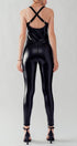 Urban Daizy Scoop Neck Faux Leather Jumpsuit Black Jumpsuit - Women's (UDZ-JR-00049) – alternate view 7