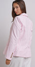 Pinstripe Single-Button Notch Lapel Blazer in LT PINK - Women's Fashion | Urban Daizy