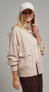 Scuba Zip Up Track Bomber Jacket Pilates Athflow for Women in SAND - Women's Jackets & Blazers | Urban Daizy