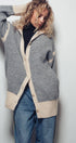 Urban Daizy Contrast Trim Collared Sweater Cardigan Brown Cardigan - Women's (UDZ-TP-00814) – alternate view 4