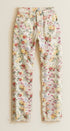 Floral Print Straight Leg Casual Pants in IVORY MULTI - Women's Casual Pants | Urban Daizy