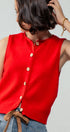 Urban Daizy Relaxed Button-Front Knit Sleeveless Top Black Sweater Vest - Women's (UDZ-SK-00127) – alternate view 11