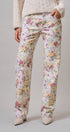 Floral Print Straight Leg Casual Pants in IVORY MULTI - Women's Casual Pants | Urban Daizy