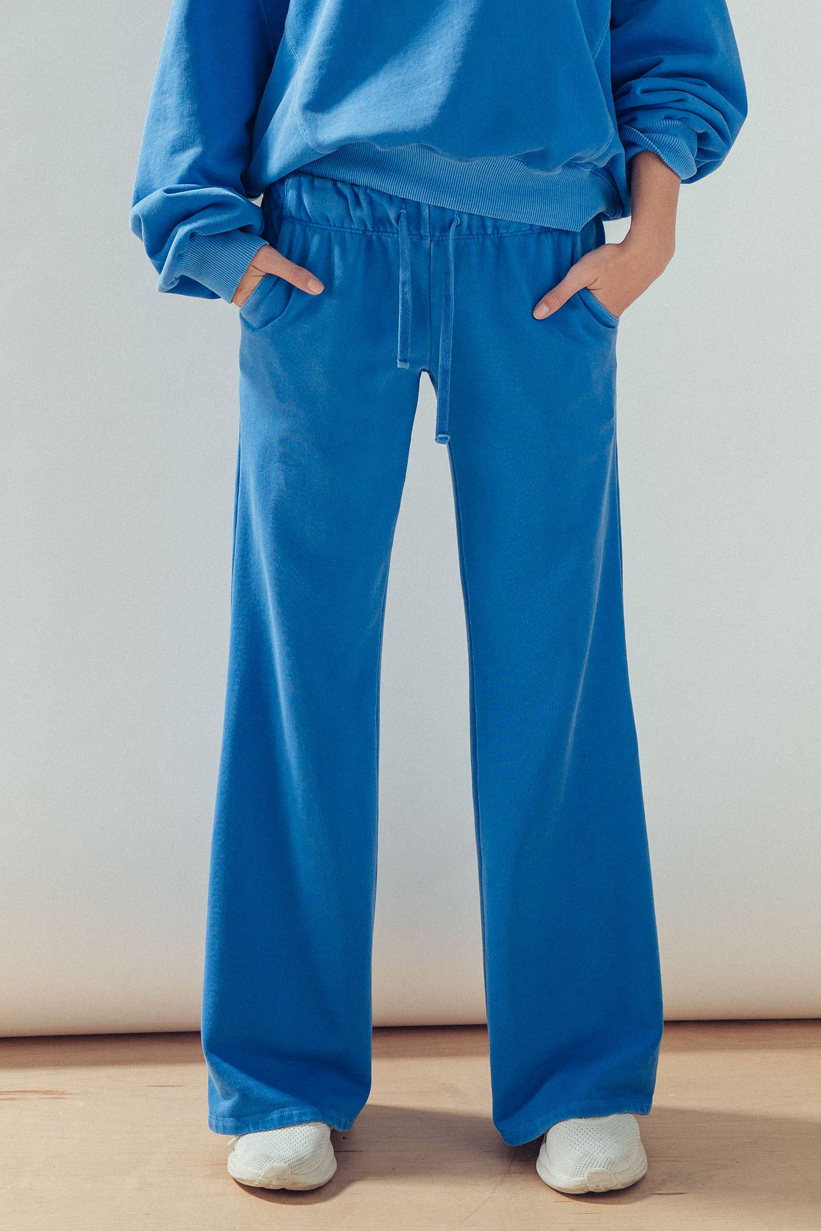 Cotton Wide Leg Drawstring Lounge Pants