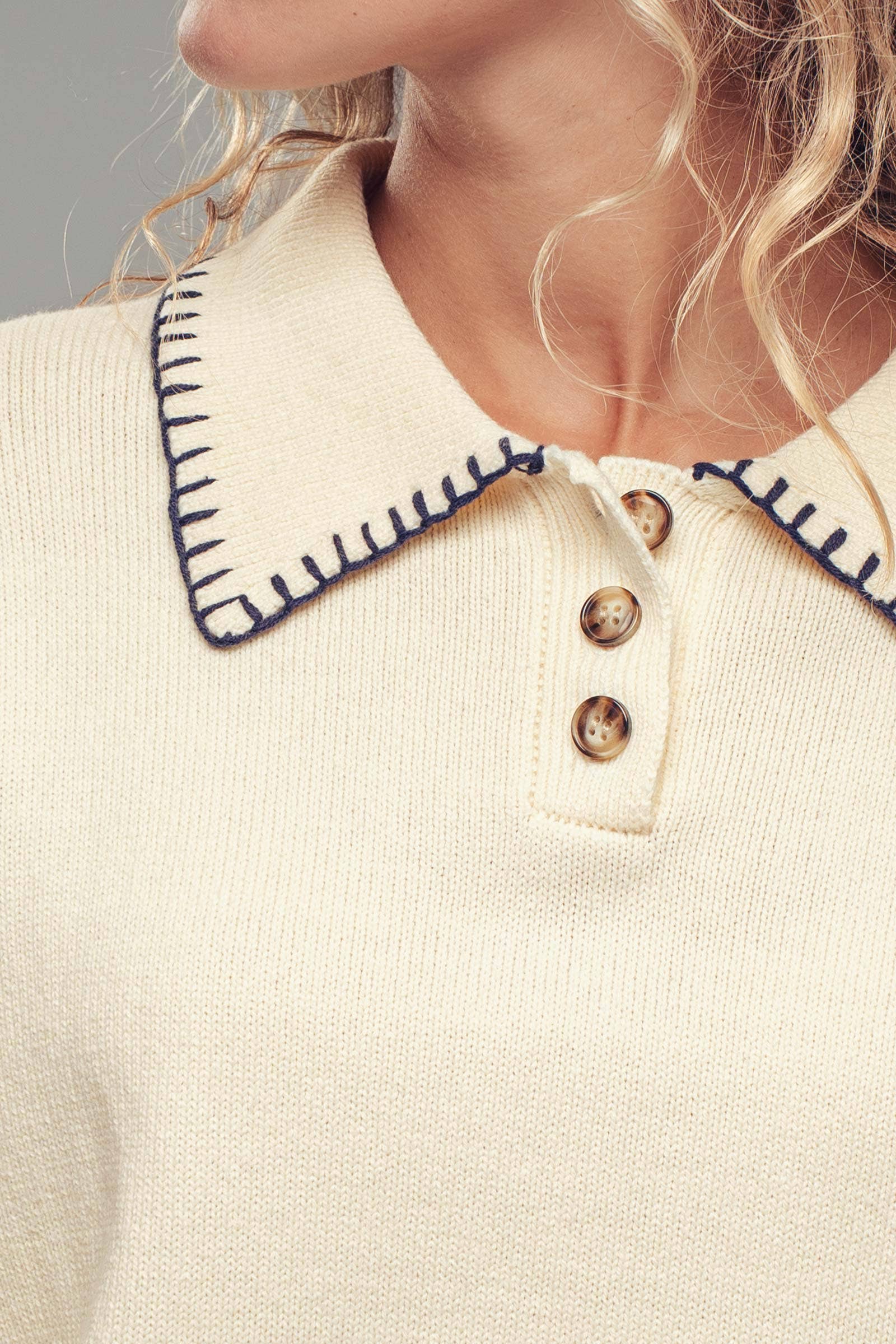 Modern Heritage Contrast Polo Knit Sweater