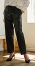 Faux Leather Drawstring Jogger Pants in BLACK - Women's Casual Pants | Urban Daizy
