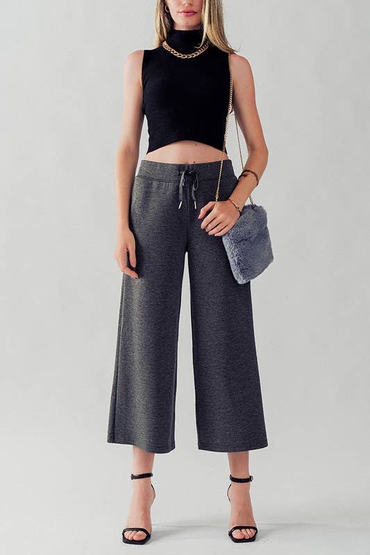 Urban Daizy Wide Leg French Terry Crop Pants Deep-Lavender Pants - Women's (UDZ-PT-00100) – alternate view 15