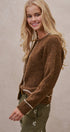 Wool Blend Sweater Cardigan with Statement Buttons in BROWN - Women's Cardigans & Shrugs | Urban Daizy