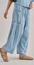 Washed Utility Wide-Leg Pants in CHAMBRAY - Women's Casual Pants | Urban Daizy
