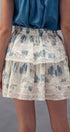 Urban Daizy Blue Rose Print Lace Trim Double Tiered Mini Skirt Ivory Skirt - Women's (UDZ-AC-00158) – alternate view 3