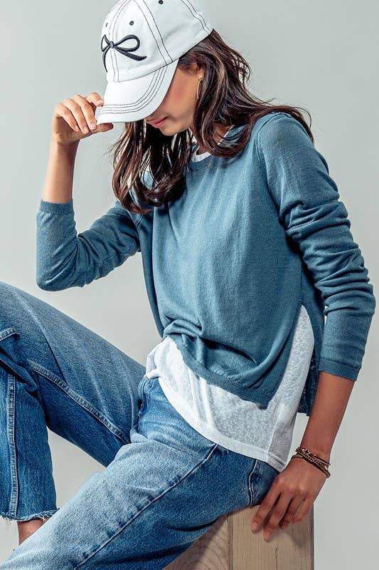 Urban Daizy Elegant Crew Neck Long Sleeve Relaxed Fit Casual Sweater Top Mocha Knit Top - Women's (UDZ-TP-00367) –…