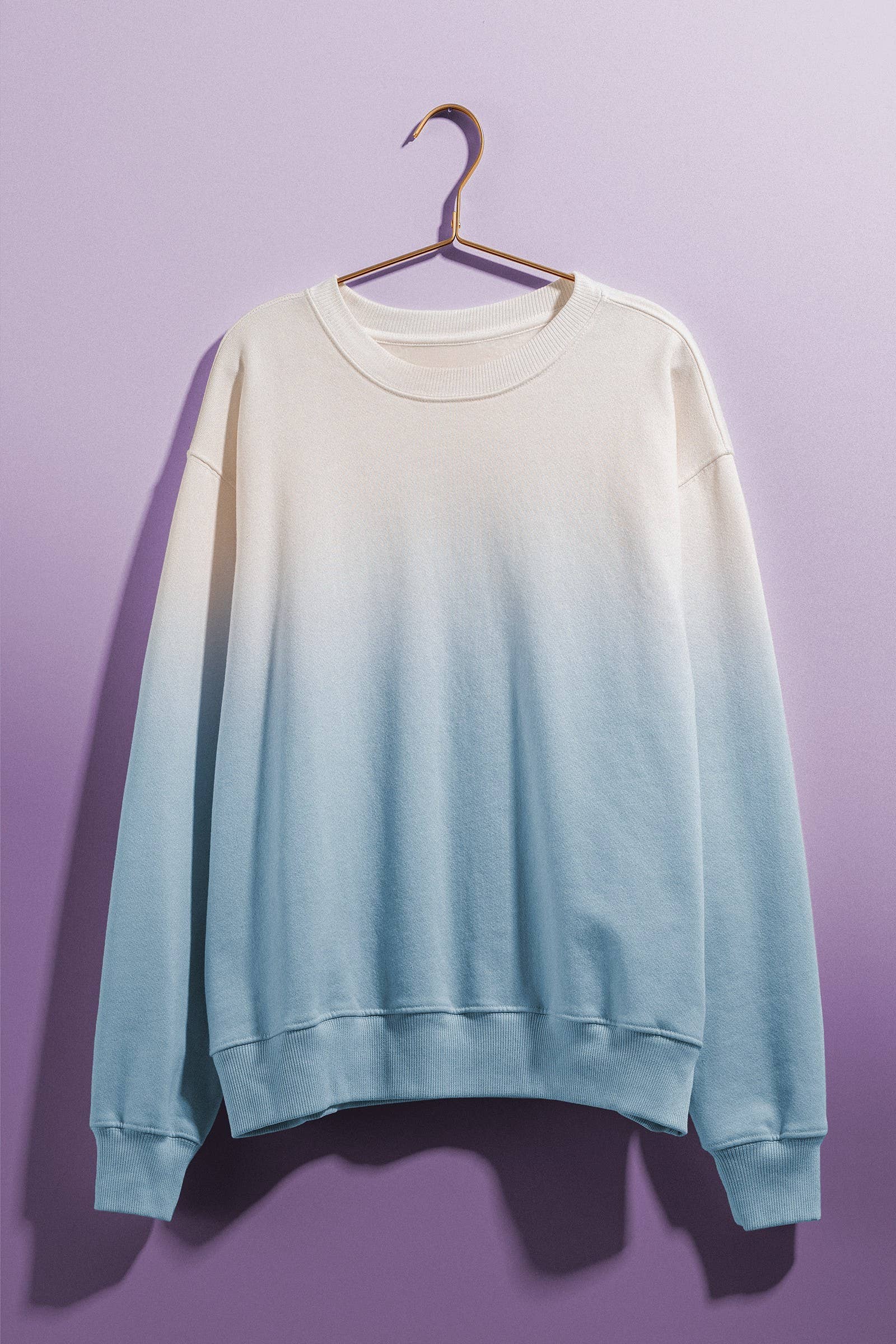 Ombré Dip-Dye Crewneck Sweater
