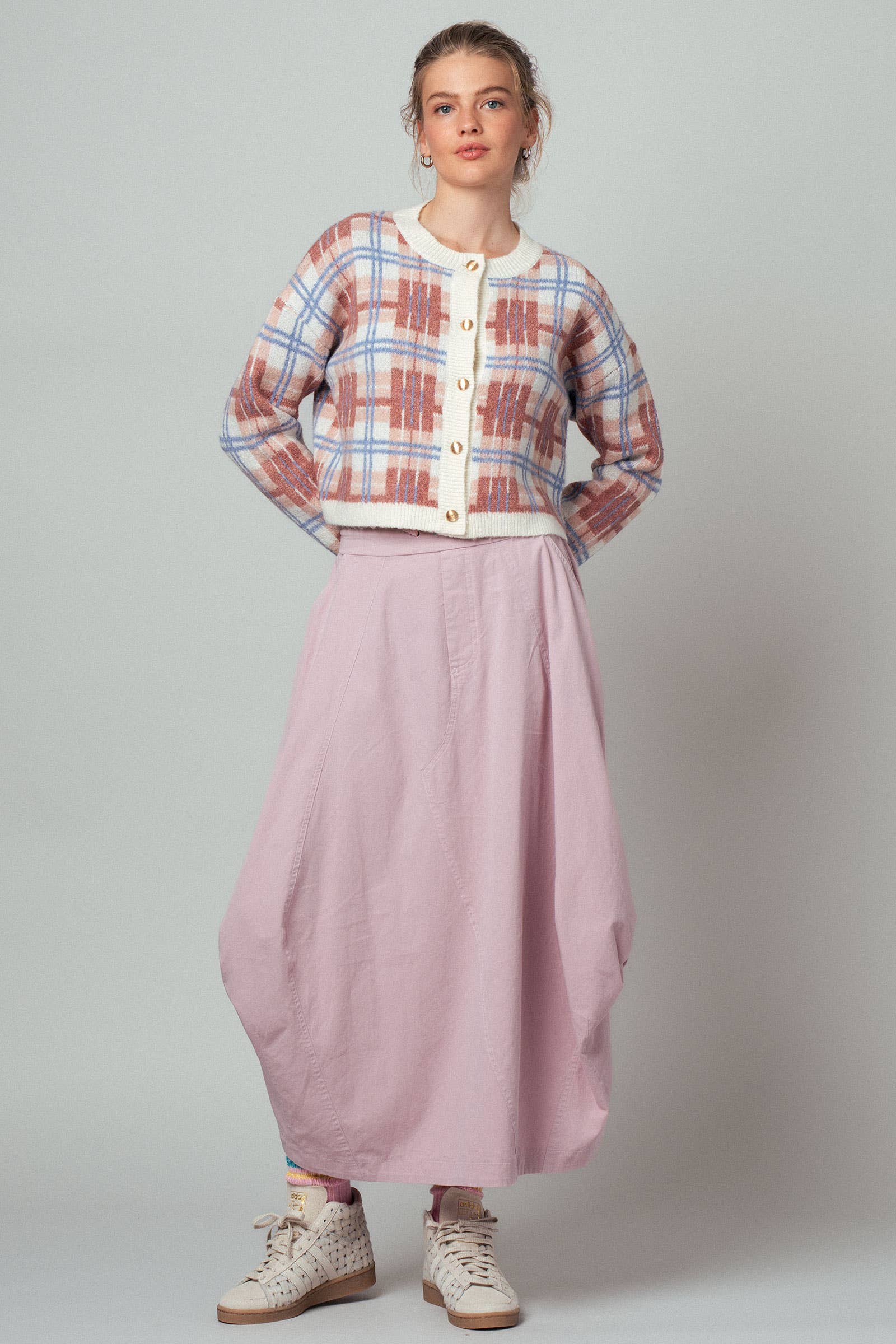 Balloon Hem Drawstring Maxi Skirt
