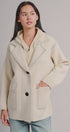 Hooded Wool Blend Oversized Short Coat in IVORY - Women's Coats | Urban Daizy