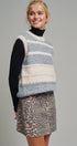 Striped Fuzzy Knit Sweater Vest in GREY - Women's Sweater Vests | Urban Daizy