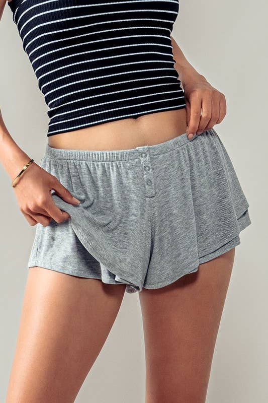 Urban Daizy Bamboo Blend Ruffled Lounge Shorts Black Lounge Shorts - Women's (UDZ-PT-00267) – alternate view 16