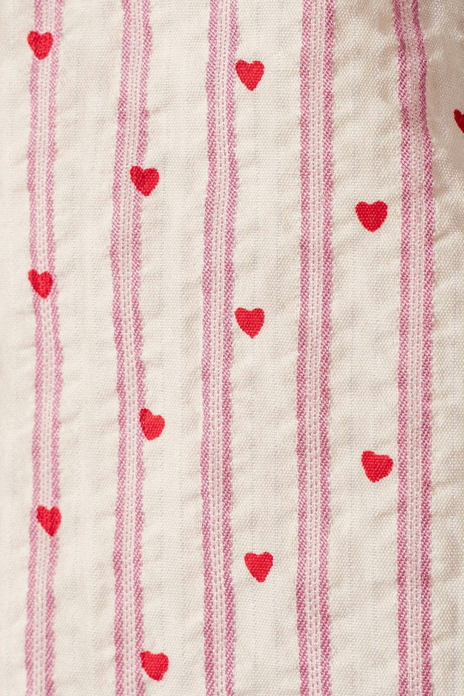 Urban Daizy Heart Stripe Collared Drawstring Romper Ivory-Pink Romper - Women's (UDZ-JR-00070) – alternate view 8