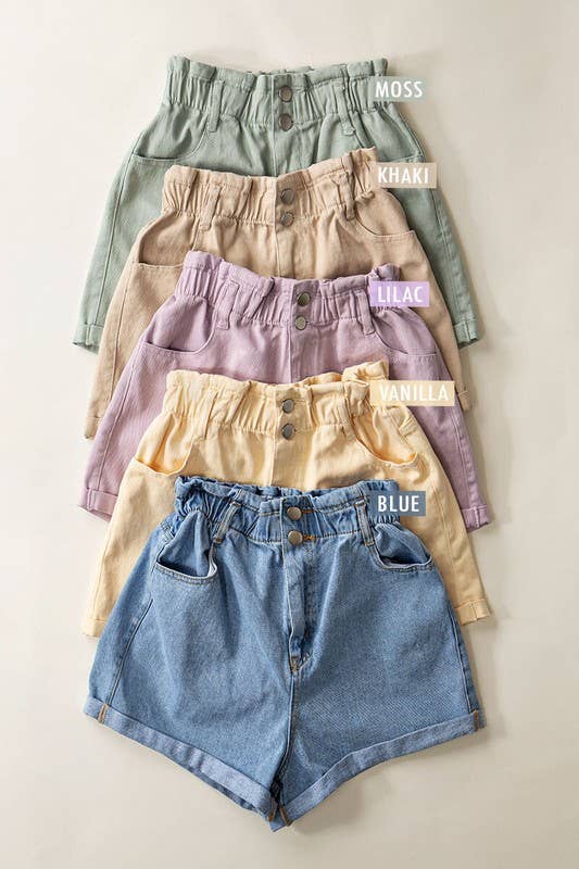 Urban Daizy Vintage High Waist Rolled Hem Denim Shorts Blue Shorts - Women's (UDZ-PT-00033) – alternate view 24