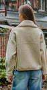Sweater Knit Button Front Jacket with Detachable Collar in IVORY - Women's Jackets & Blazers | Urban Daizy