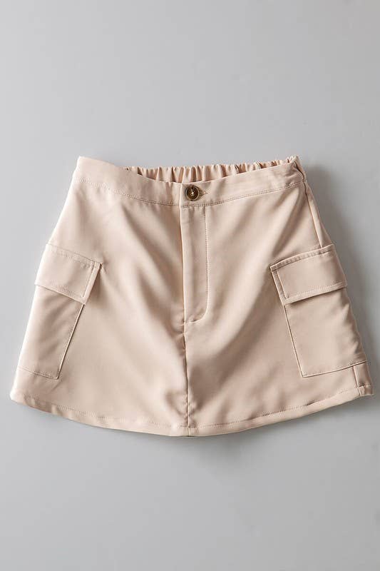 Urban Daizy Smocked Waist Cargo Pocket Skort Grey Skort - Women's (UDZ-SK-00035) – alternate view 11