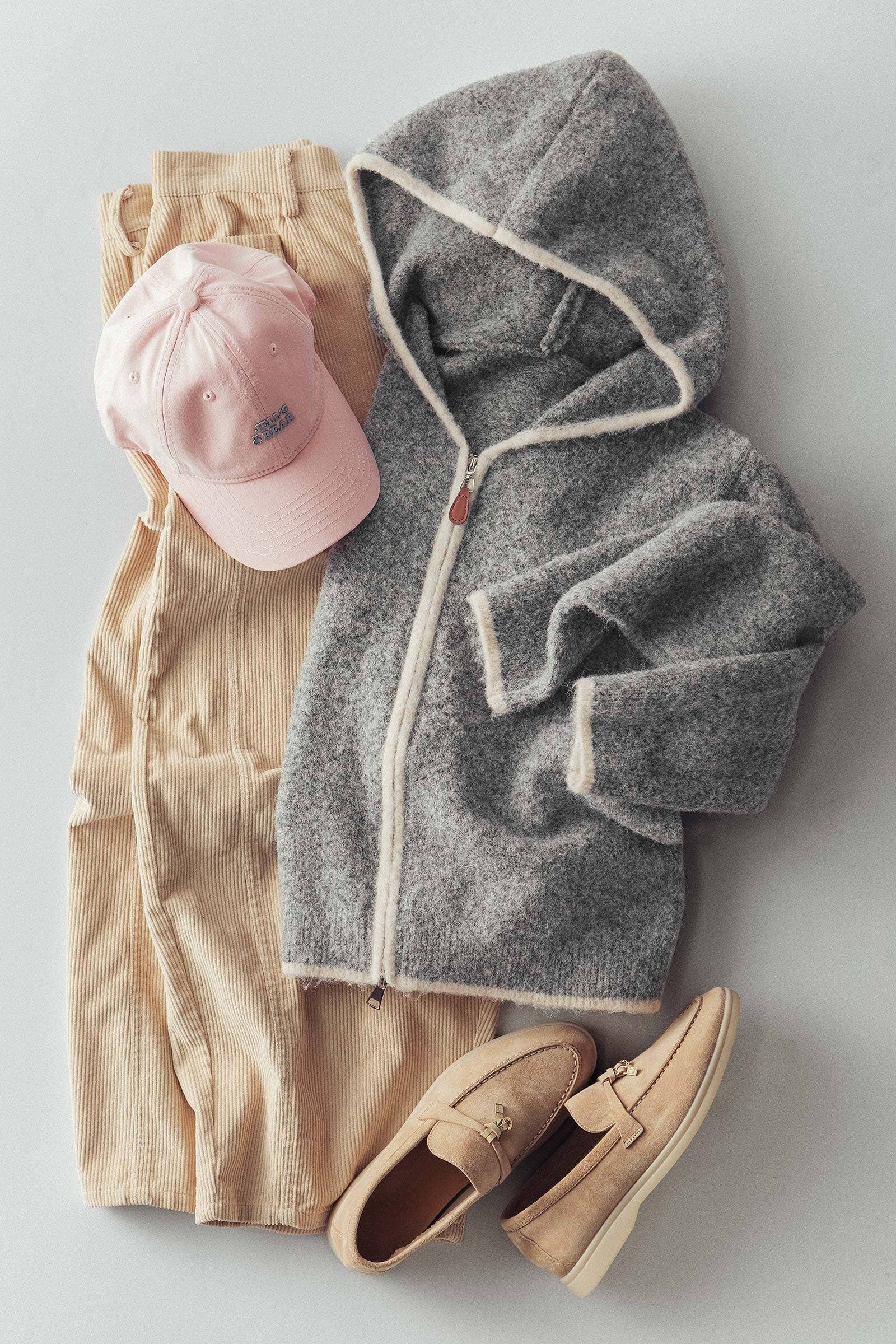 Relaxed Cropped Textured Knit Hoodie