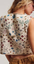 Urban Daizy Floral Tapestry Tie-Front Boho Vest Beige-Multi Outerwear Vest - Women's (UDOW0299-Beige-Multi) – alternate view 5