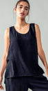 Urban Daizy Vintage Washed Double Gauze Tank Top Black Tank Top - Women's (UDZ-TP-00487)