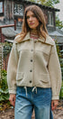 Sweater Knit Button Front Jacket with Detachable Collar in IVORY - Women's Jackets & Blazers | Urban Daizy