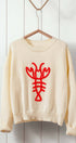 Urban Daizy Playful Lobster Embroidery Relaxed Knit Sweater Top Blue Knit Sweater - Women's (UDZ-SK-00127) – alternate view 2