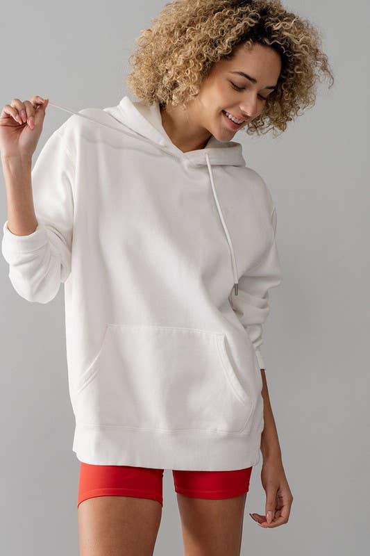 Urban Daizy Vintage Wash Oversized Hoodie Sweatshirt Black Hoodie - Women's (UDZ-KN-00214) – alternate view 19