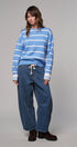 Laid-Back Light Wash Barrel Denim Pants in MEDIUM DENIM - Women's Wide Leg Jeans | Urban Daizy
