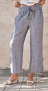 Urban Daizy Linen Wide-Leg Drawstring Pants Navy-Stripe Pants - Women's (UDPT0177-Navy-Stripe) – alternate view 3