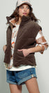 Urban Daizy Sleeveless Corduroy Toggle Hem Puff Vest Charcoal Outerwear Vest - Women's (UDZ-OT-00072) – alternate view 21
