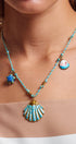 Urban Daizy Dipped Enamel Seashell Charm Necklace Gold Pendant/Charm Necklace (TNAC0442-Gold)