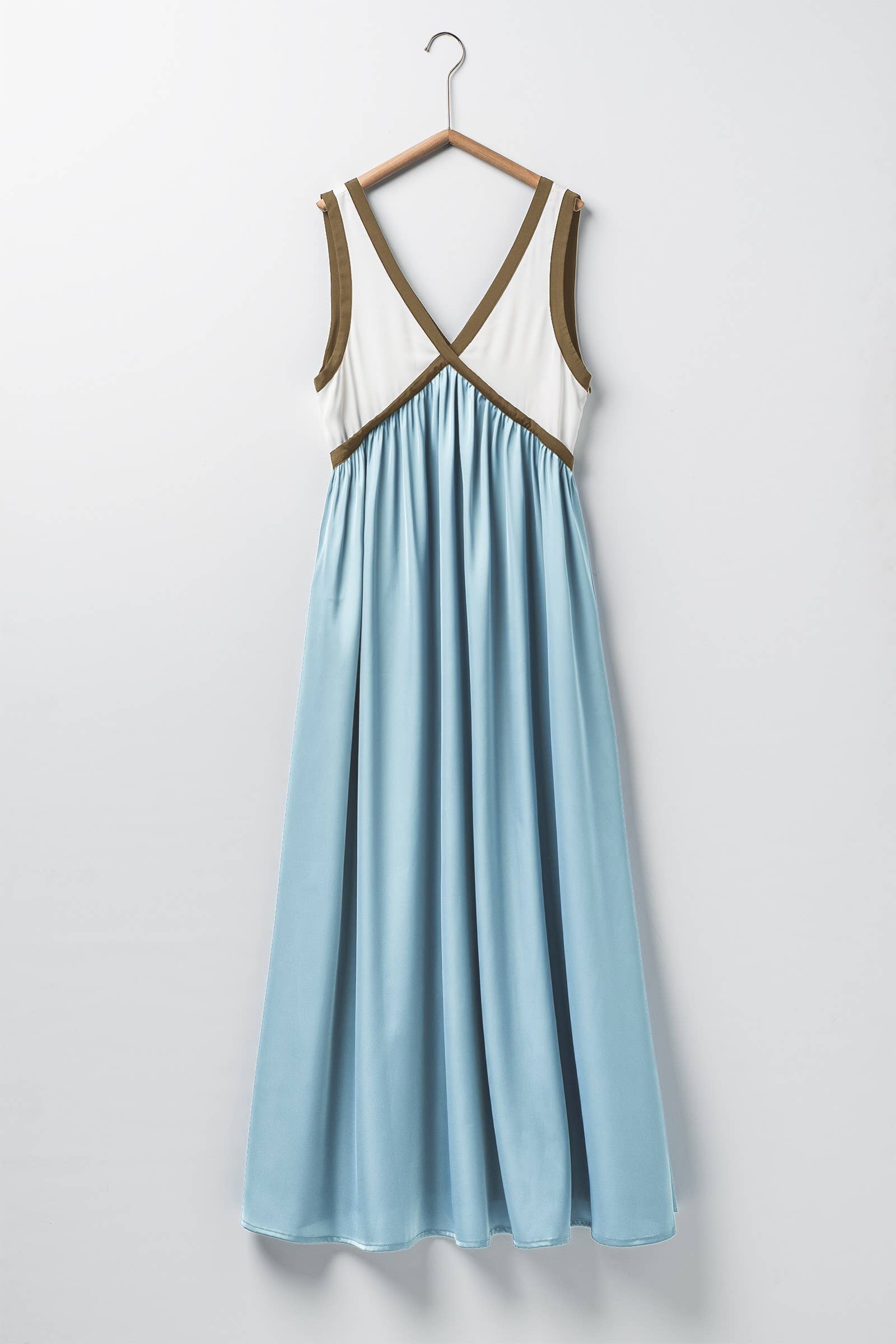 Contrast Piping Empire Waist Dress