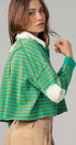 Urban Daizy Playful Cropped Stripe Cotton Top Black-White Polo - Women's (UDZ-PT-00355) – alternate view 19