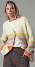 Urban Daizy Boho Stripe Cardigan Cream-Multi Cardigan - Women's (UDZ-KN-00358) – alternate view 2
