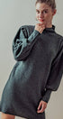Urban Daizy Balloon Sleeve Mock Neck Sweater Dress Charcoal Dress - Women's (UDZ-DR-00096) – alternate view 4