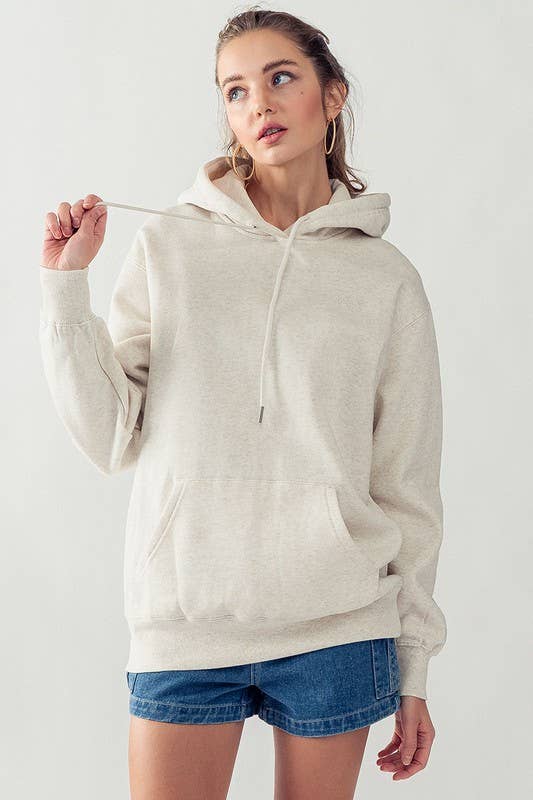 Urban Daizy Vintage Wash Oversized Hoodie Sweatshirt Black Hoodie - Women's (UDZ-KN-00214) – alternate view 12