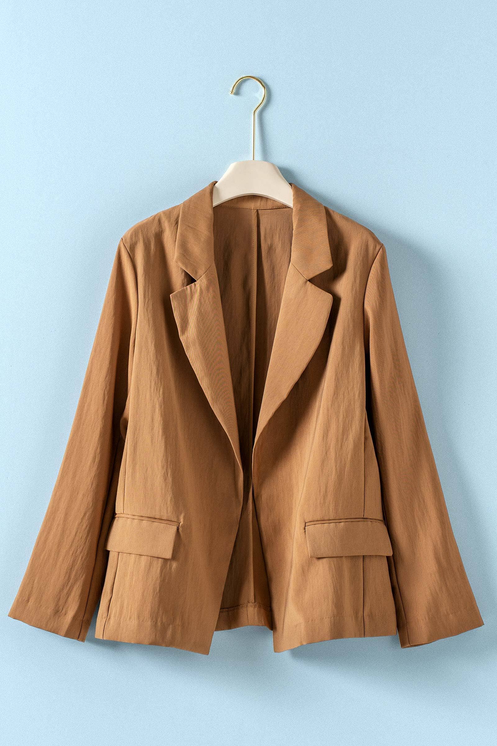 Relaxed Fit Open Front Blazer